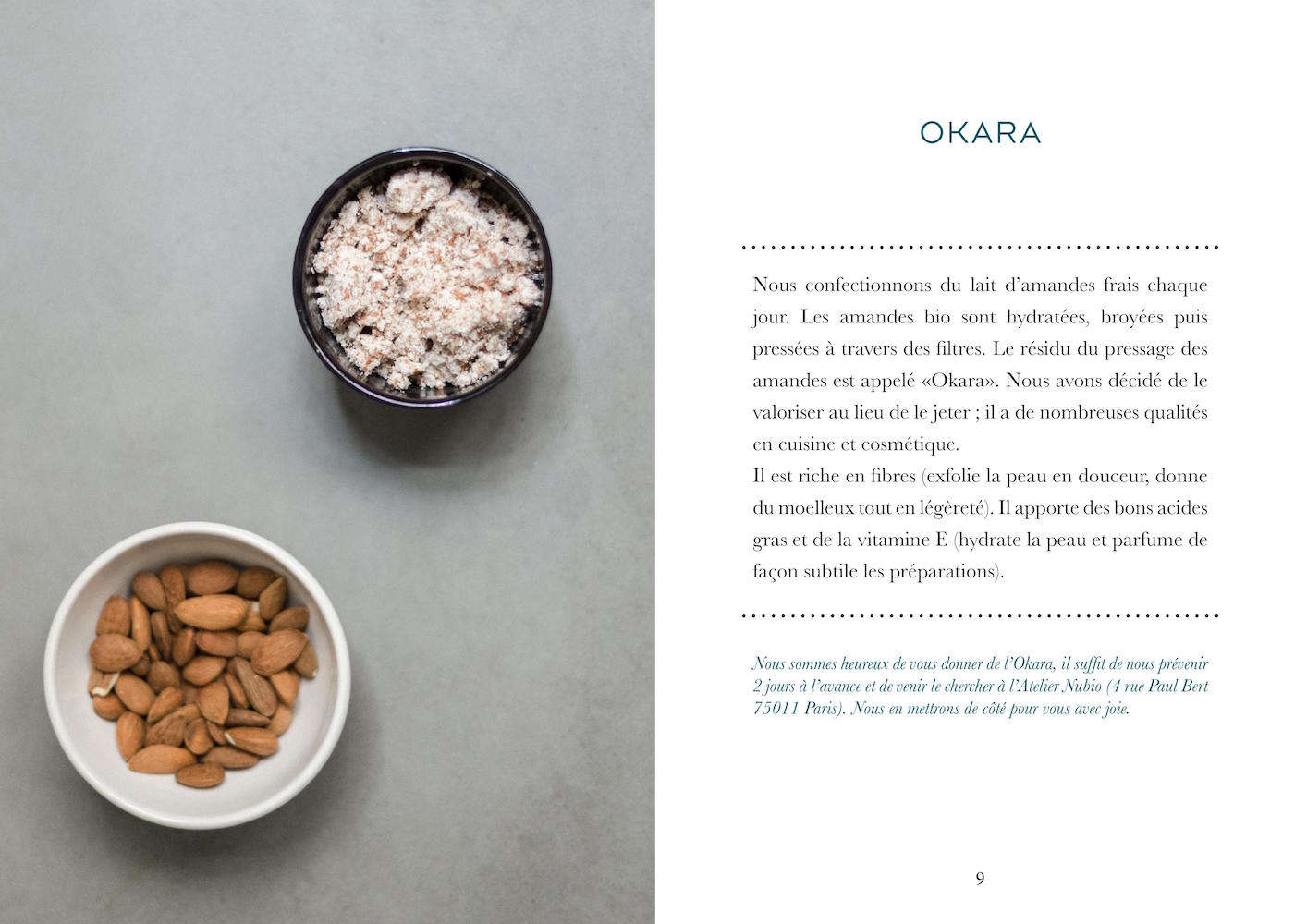 Nubio livre de recettes à base d'Okara